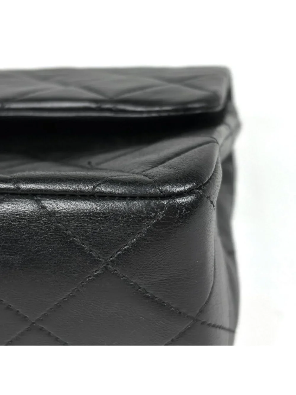 Chanel Shoulder Bag Quilted Double Flap CC Logo Leather Black